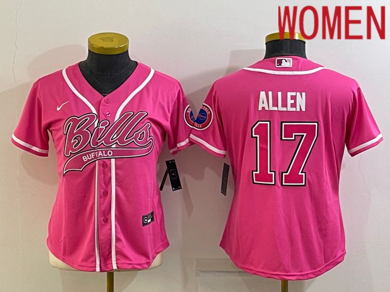 Women Buffalo Bills #17 Allen Pink 2022 Nike Co branded NFL Jerseys